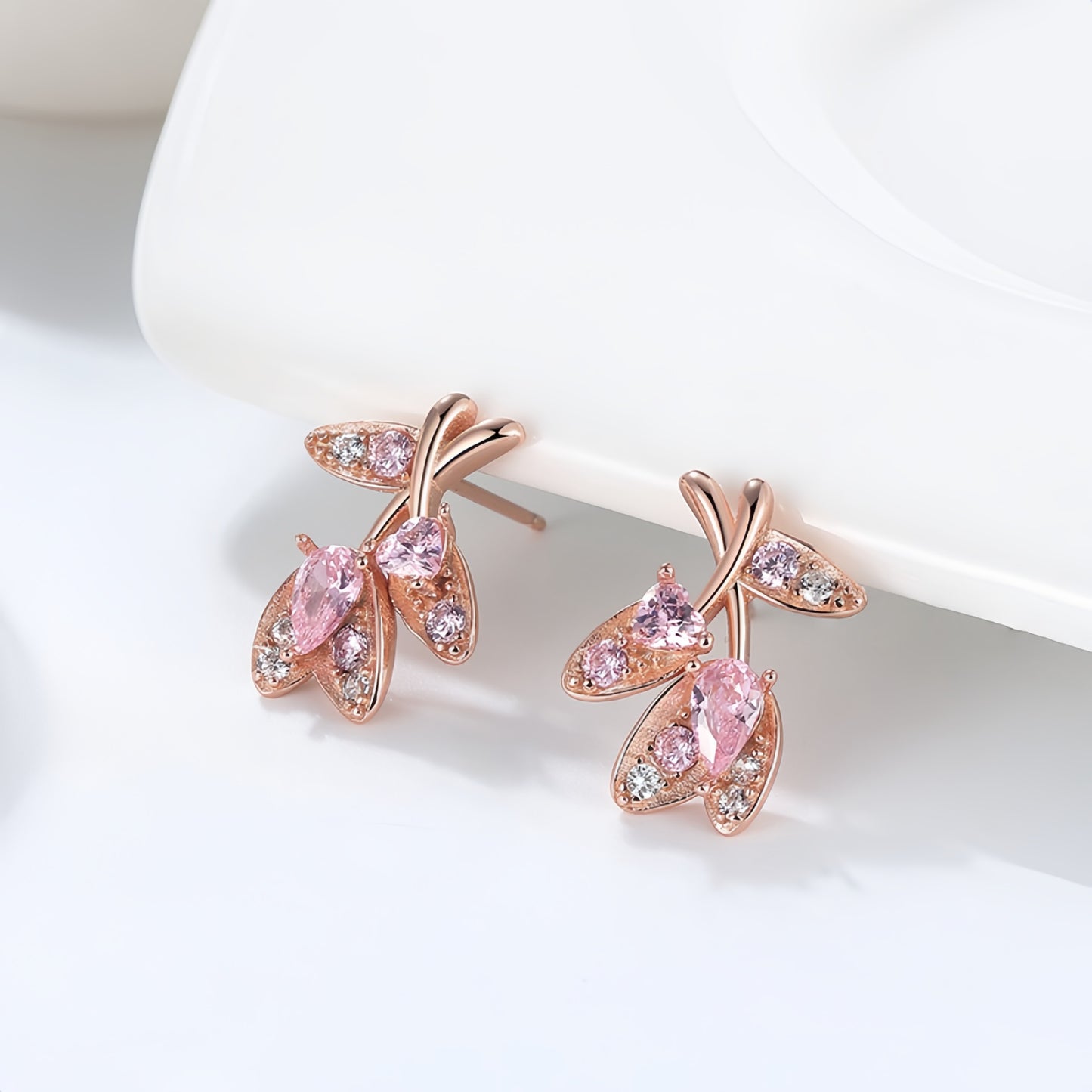 Elegantes Schmuckset aus 925er Sterling Silber, rosévergoldet
