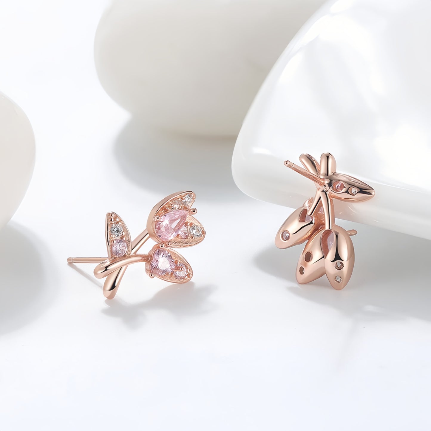 Elegantes Schmuckset aus 925er Sterling Silber, rosévergoldet