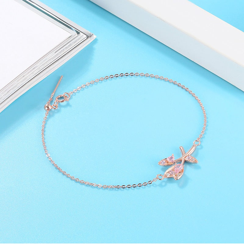 Elegantes Armband aus 925er Sterling Silber, rosévergoldet