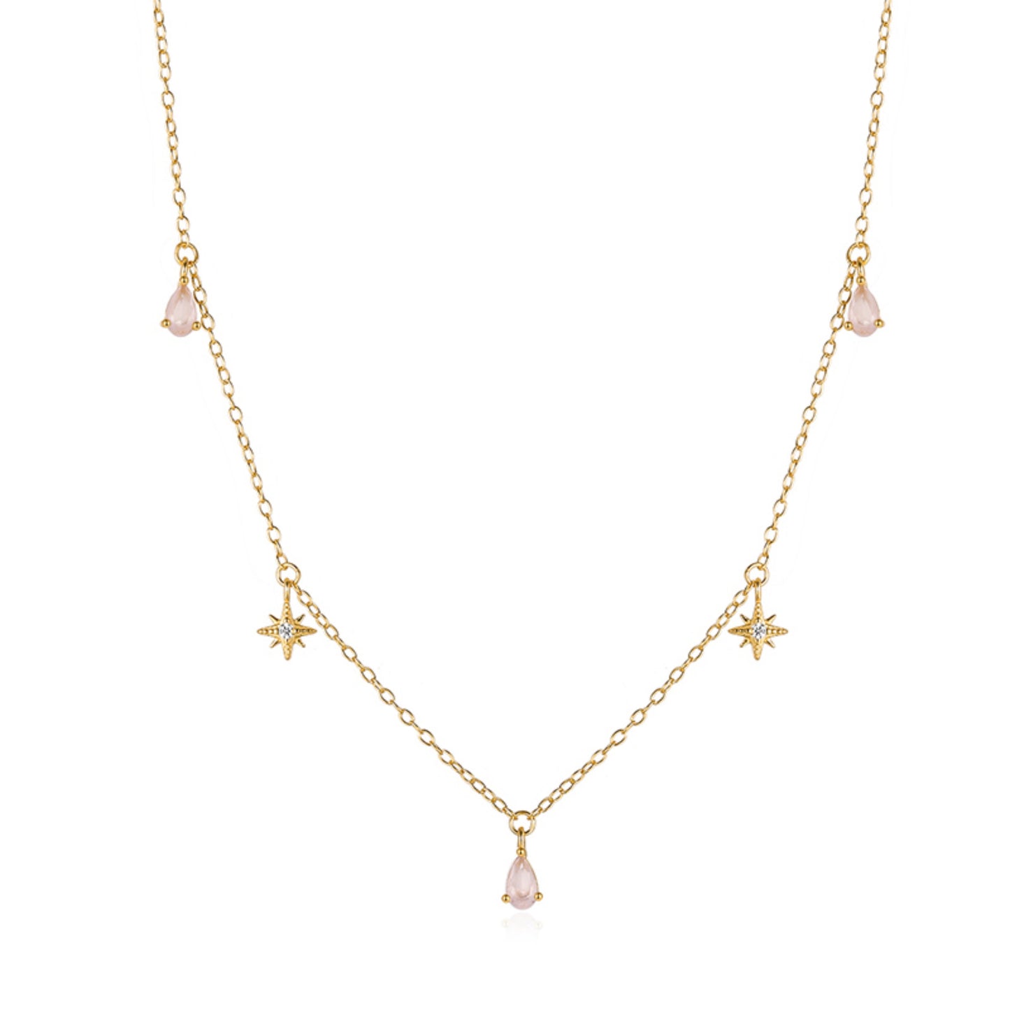 Elegante Halskette aus 925er Sterlingsilber mit 18 Karat Vergoldung für Frauen