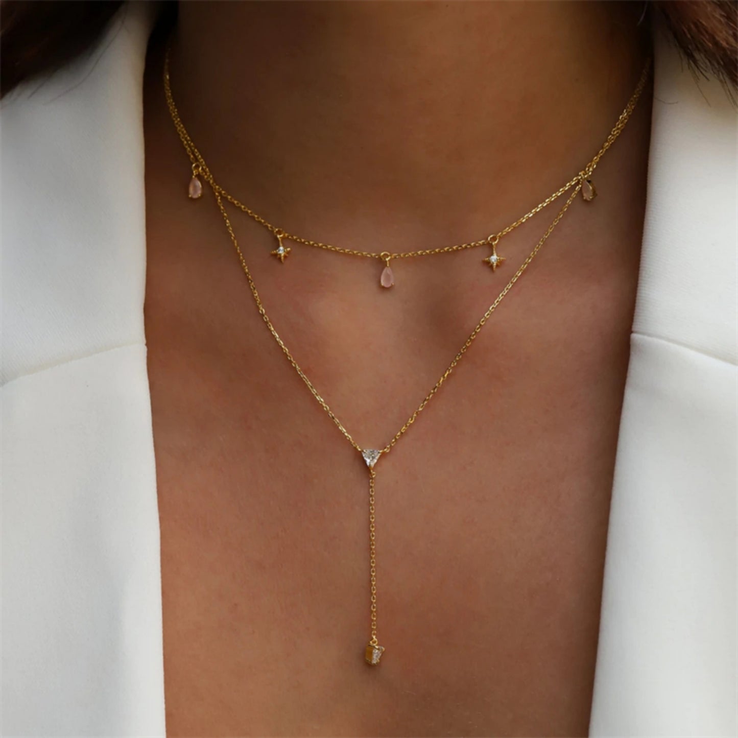Elegante Halskette aus 925er Sterlingsilber mit 18 Karat Vergoldung für Frauen