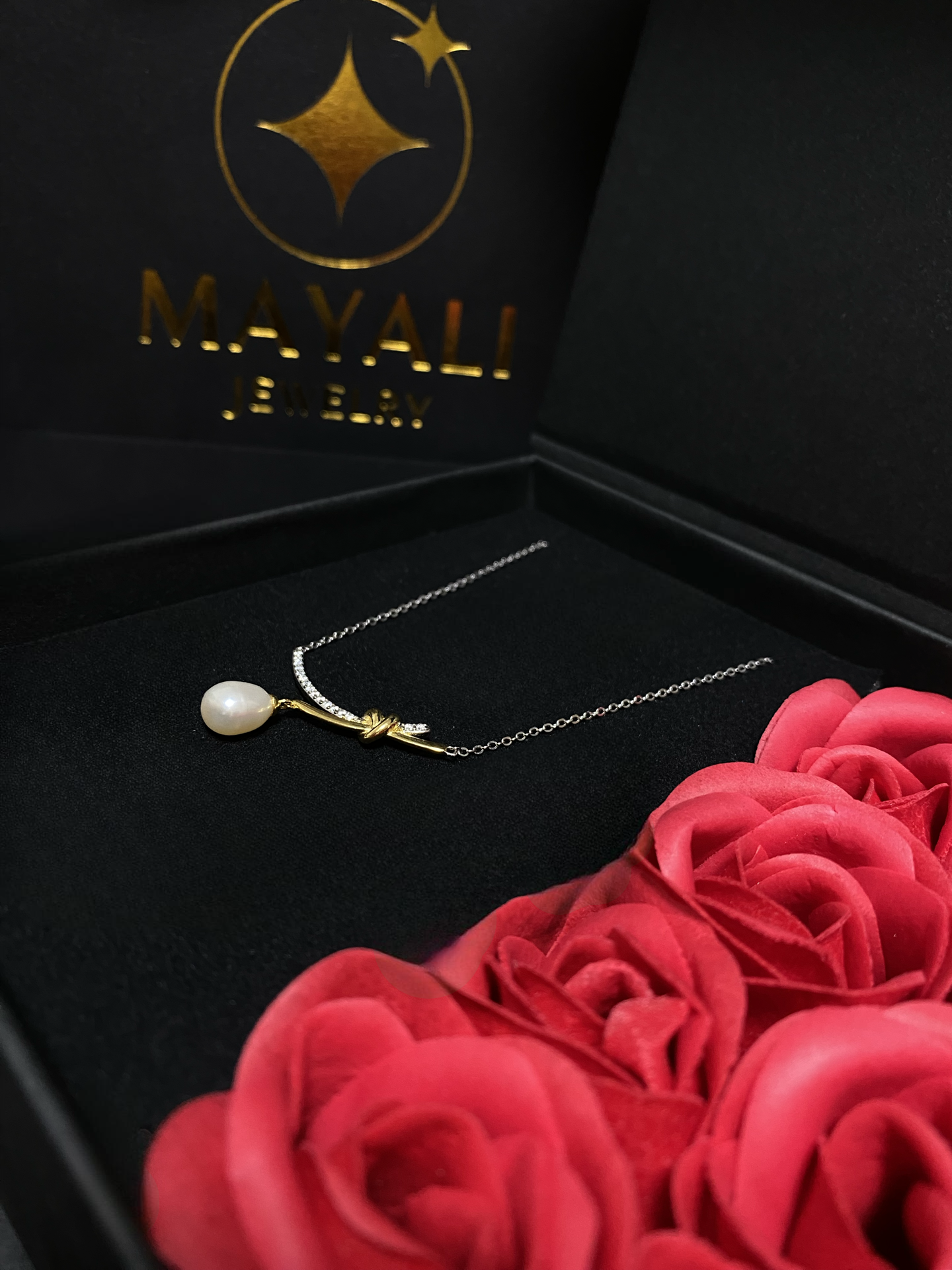 Luxuriöse Halskette aus 925 Sterling Silber mit Rhodium- und Gold-Beschichtung
