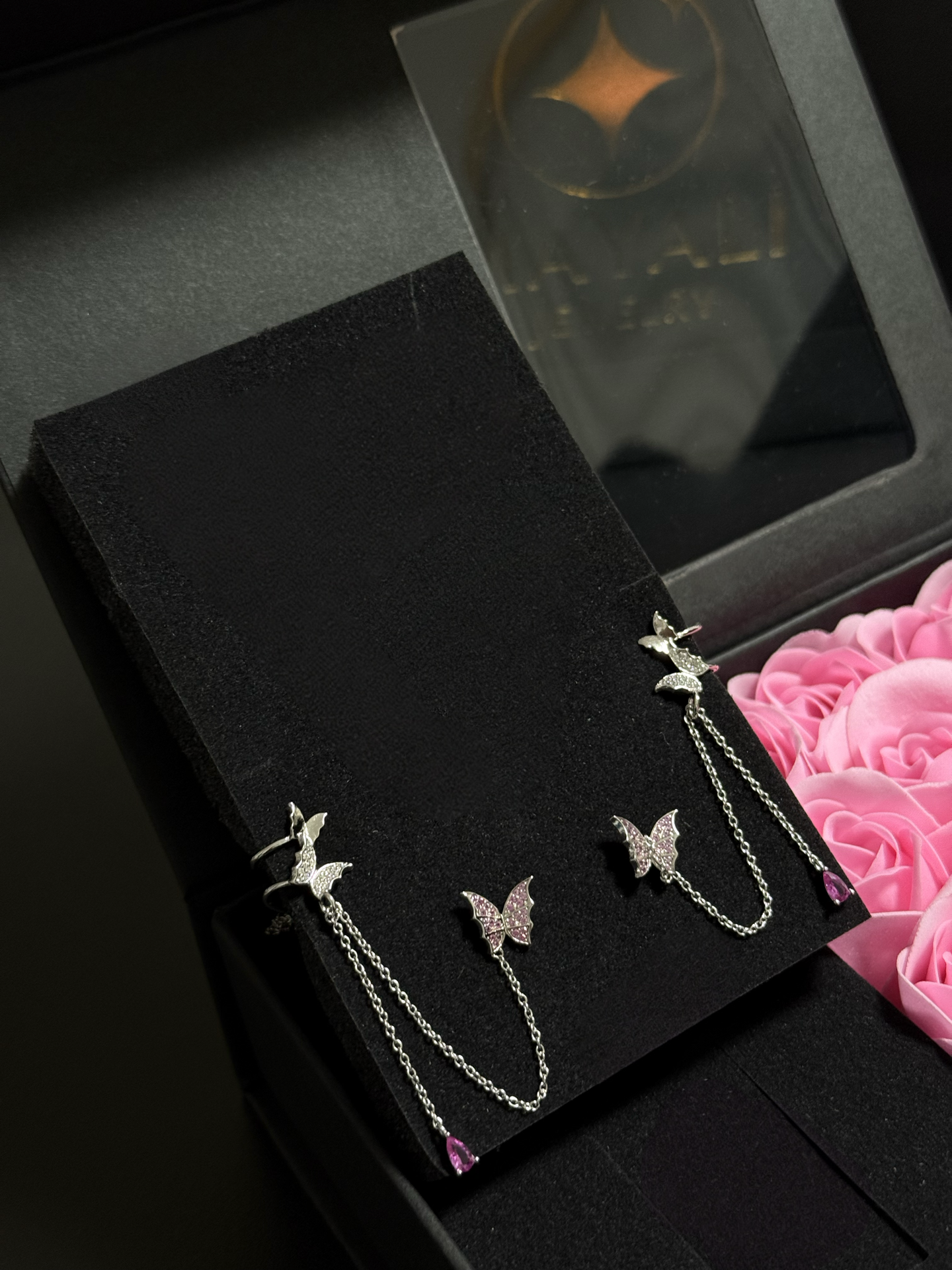 Schmetterlings-Ohrringe aus 925 Sterling Silber.