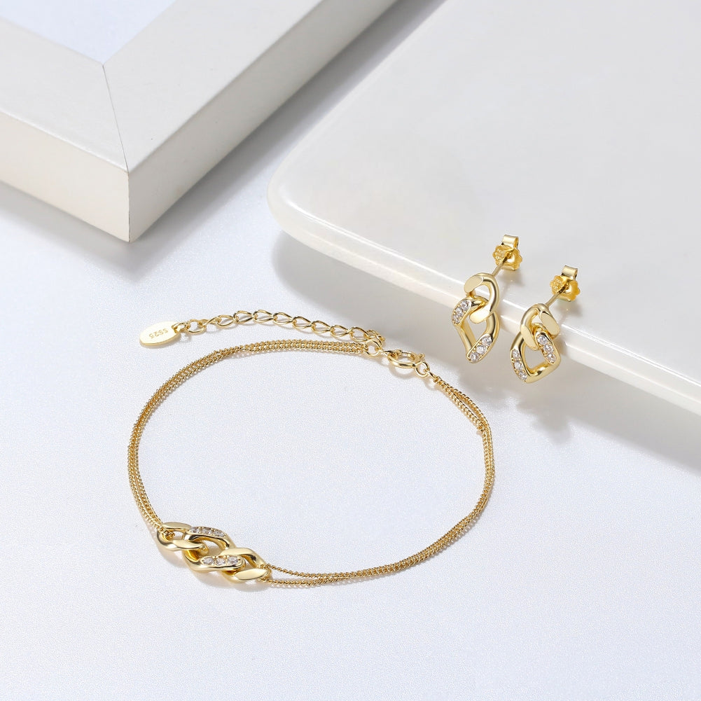 Elegantes Schmuckset aus 925 Sterling Silber mit AAAA Klarem Zirkonia