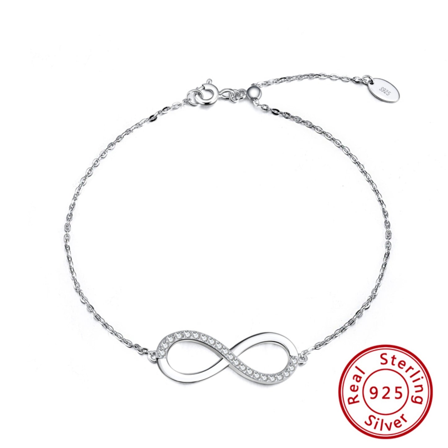 Elegantes Infinity Schmuckset aus 925 Sterling Silber mit Rhodium-Beschichtung