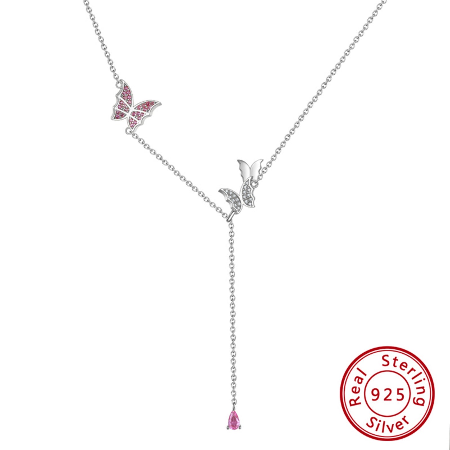 Schmetterling Schmuckset aus 925er Sterling Silber - Vergoldet & Rhodiniert