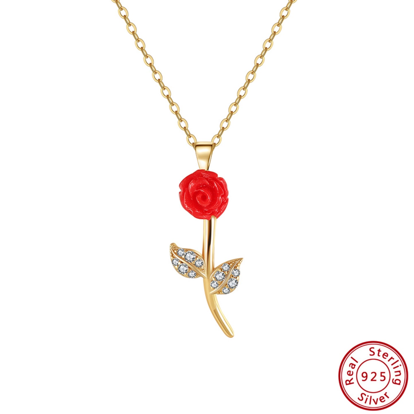 Zeitlose Romantik in Silber – Rosen-Halskette aus 925er Sterlingsilber als edles Geschenk für Frauen"