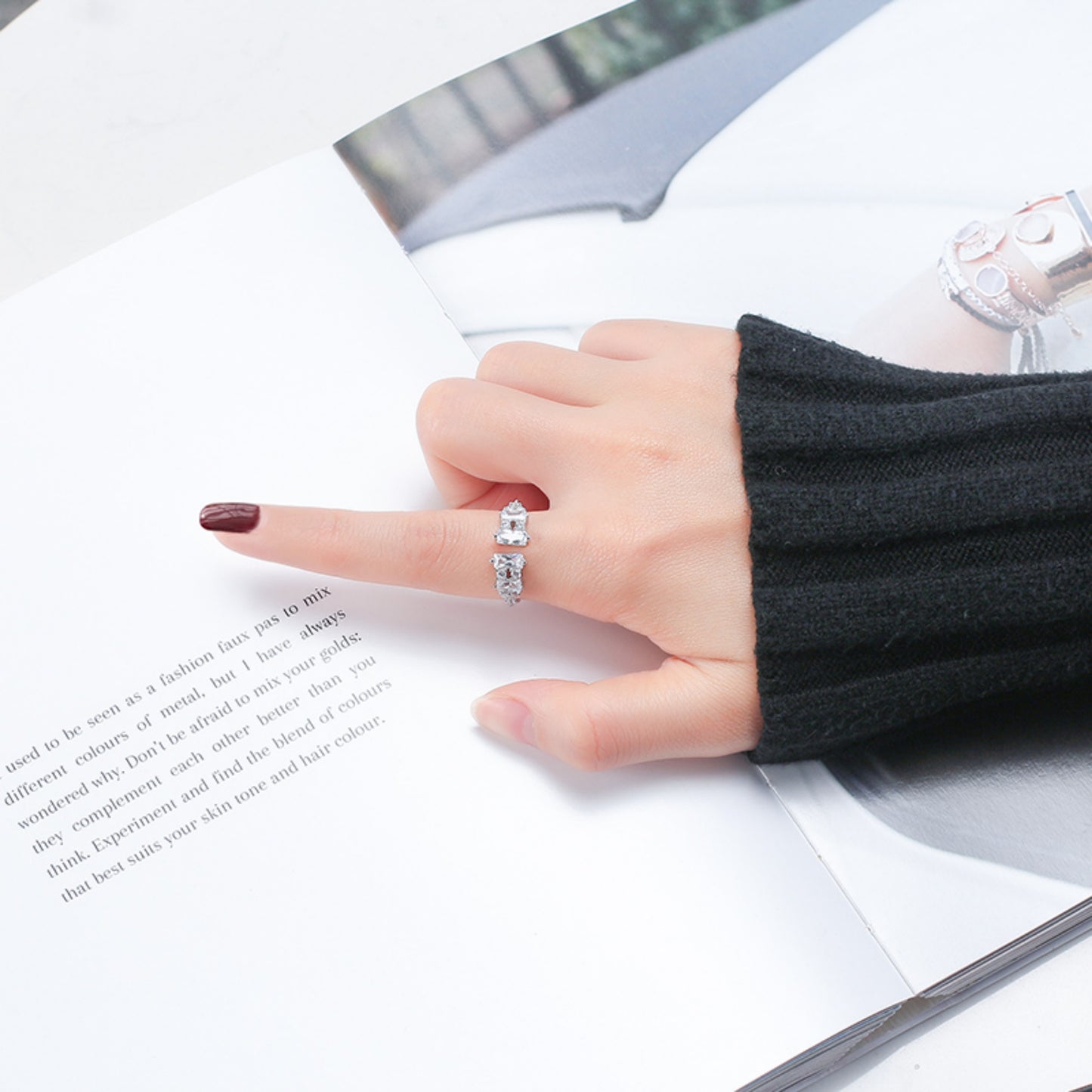 Eleganter verstellbarer Ring mit AAAA Zirkonia – Perfekter Glanz in 925er Sterling Silber