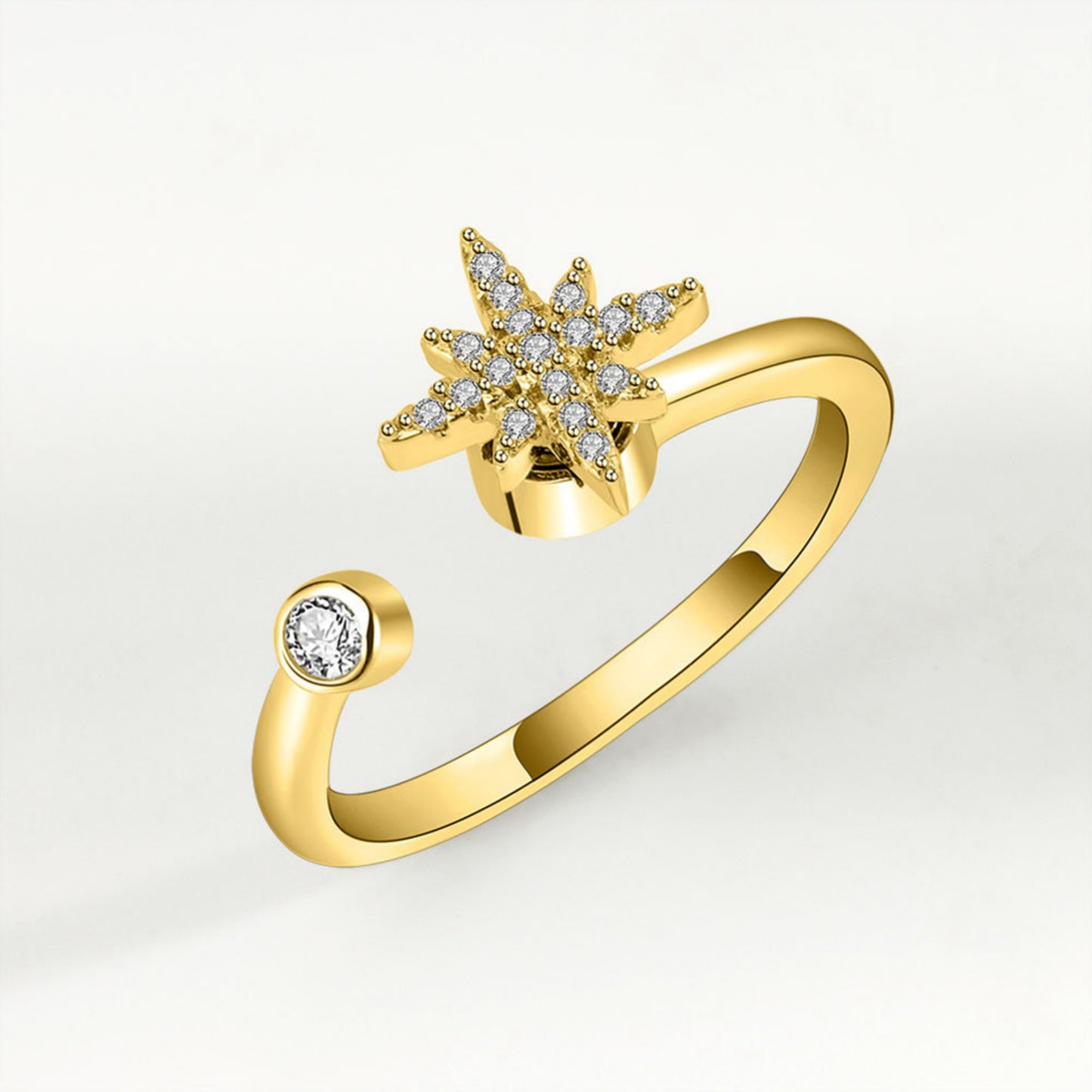 Strahlender Stern-Ring aus 925 Sterling Silber mit AAAA Zirkonia