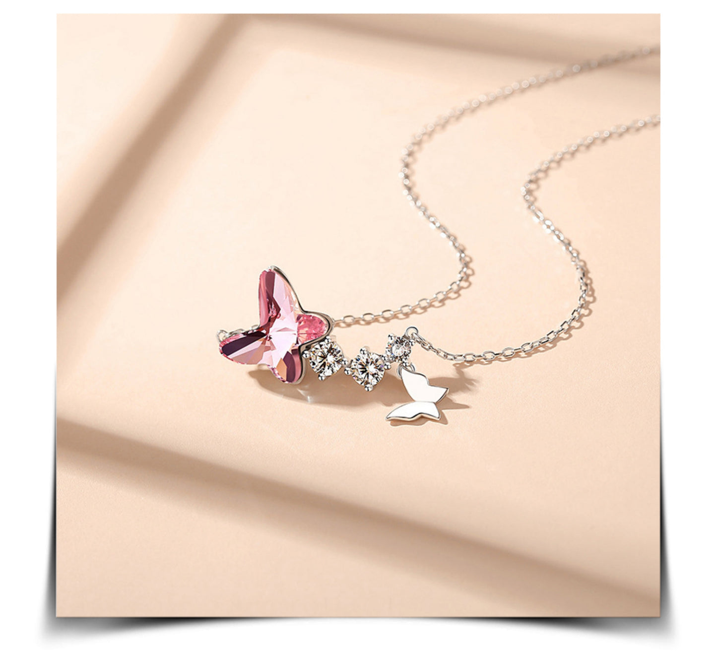 Funkelnde Schmetterlings-Halskette aus echtem 925 Sterling Silber – Ein Symbol für Freiheit und Eleganz