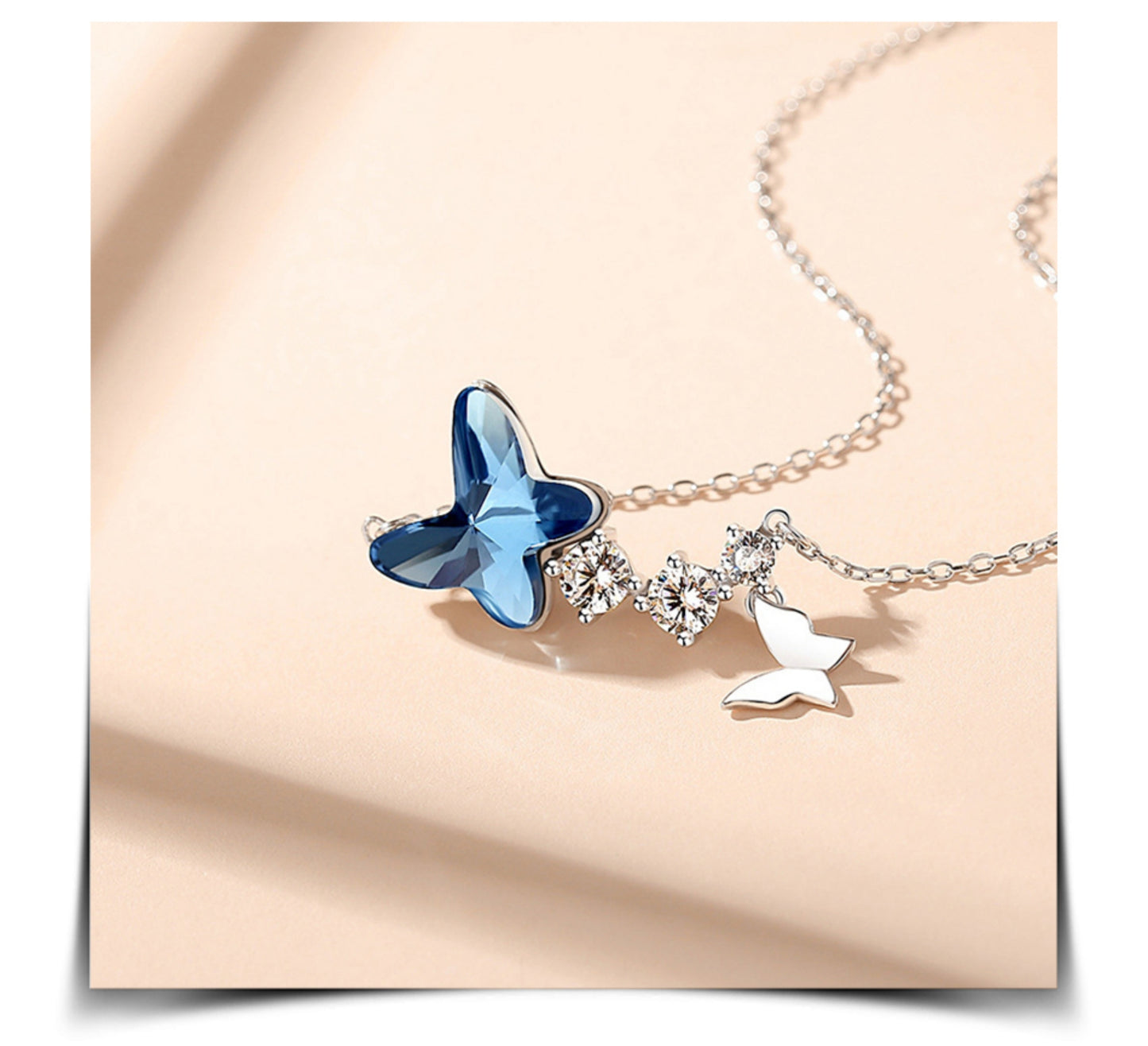 Funkelnde Schmetterlings-Halskette aus echtem 925 Sterling Silber – Ein Symbol für Freiheit und Eleganz