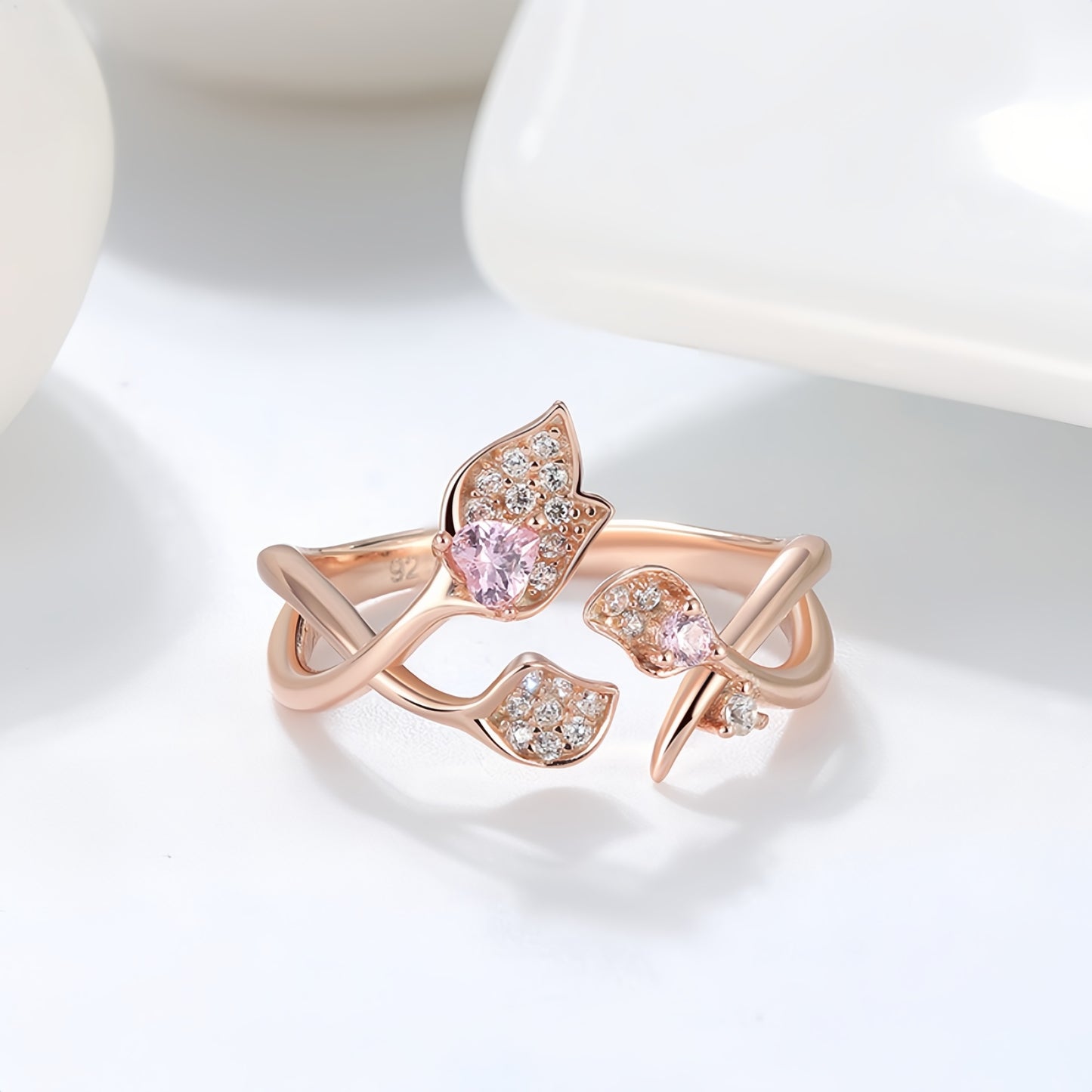 Elegantes Schmuckset aus 925er Sterling Silber, rosévergoldet