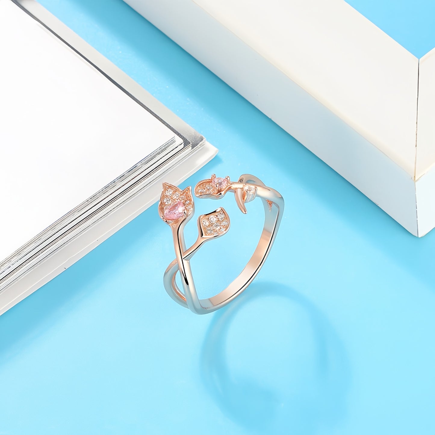 Elegantes Schmuckset aus 925er Sterling Silber, rosévergoldet