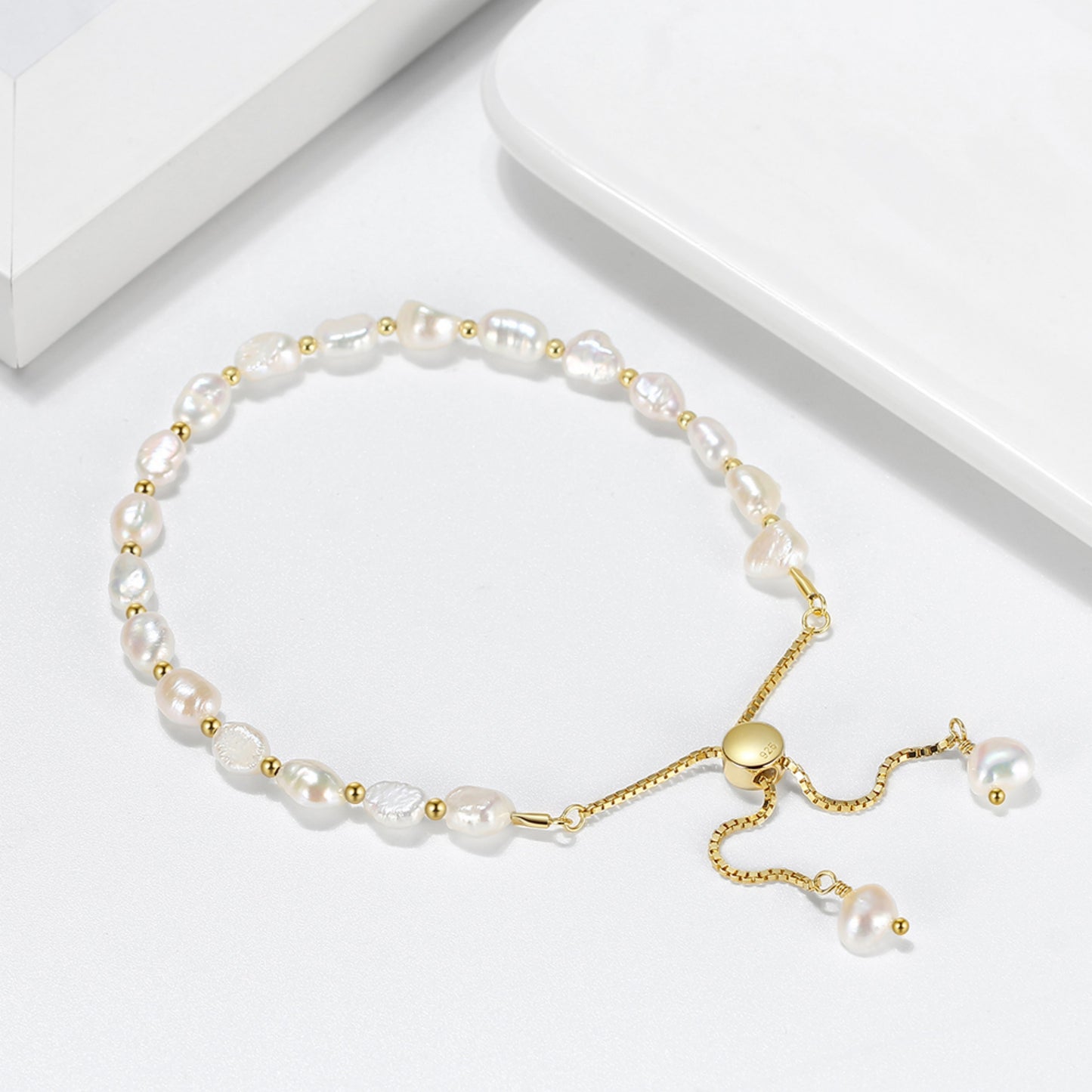 Elegantes Armband aus 925 Sterling Silber mit Zucht-Süßwasserperle für Frauen
