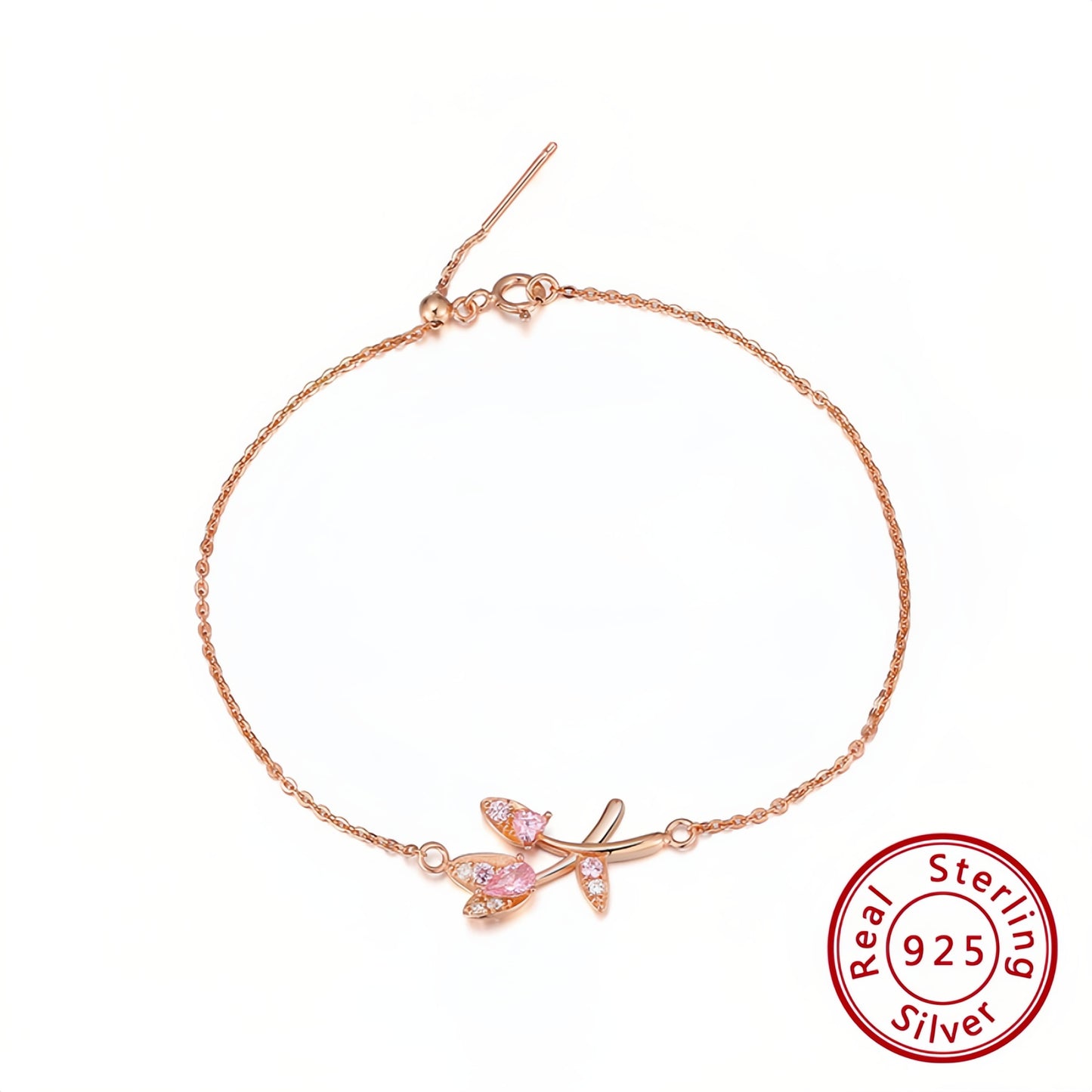 Elegantes Schmuckset aus 925er Sterling Silber, rosévergoldet