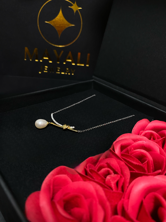 Luxuriöse Halskette aus 925 Sterling Silber mit Rhodium- und Gold-Beschichtung