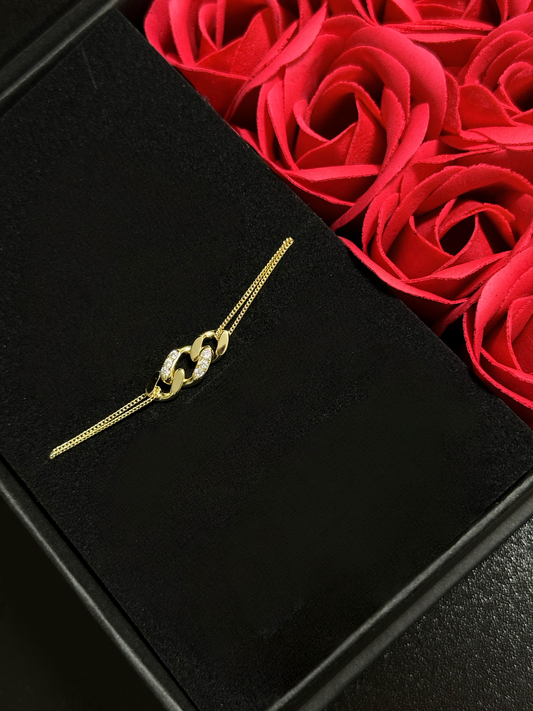Elegantes Armband aus 925 Sterling Silber mit 14K Vergoldung für Frauen