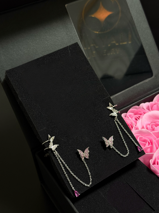 Schmetterlings-Ohrringe aus 925 Sterling Silber.