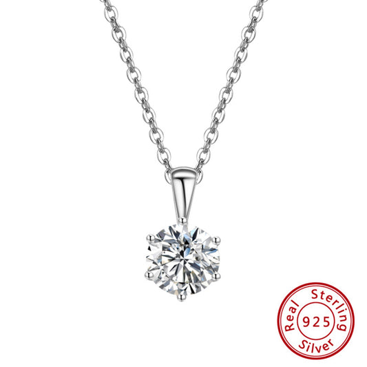 Klassische Hochzeit Halskette aus 925 Sterling Silber mit AAAA Clear CZ