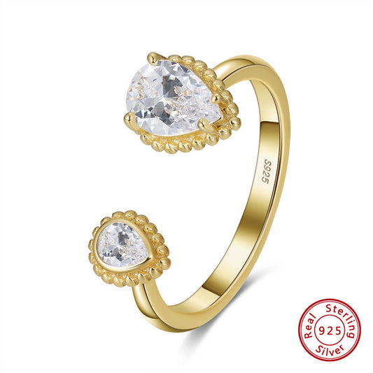 925 Sterling Silberring mit 18 Karat Vergoldung – Luxus und Eleganz vereint