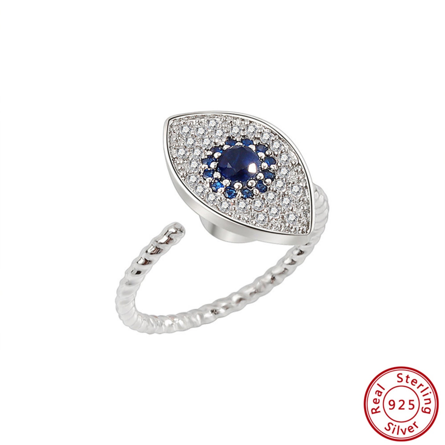 Evil Eye Ring aus Sterlingsilber