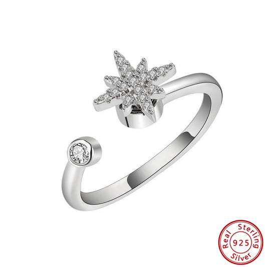 Strahlender Stern-Ring aus 925 Sterling Silber mit AAAA Zirkonia