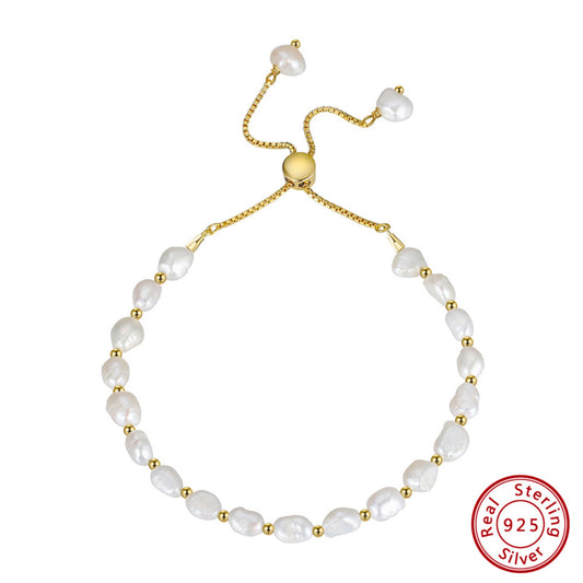 Elegantes Armband aus 925 Sterling Silber mit Zucht-Süßwasserperle für Frauen