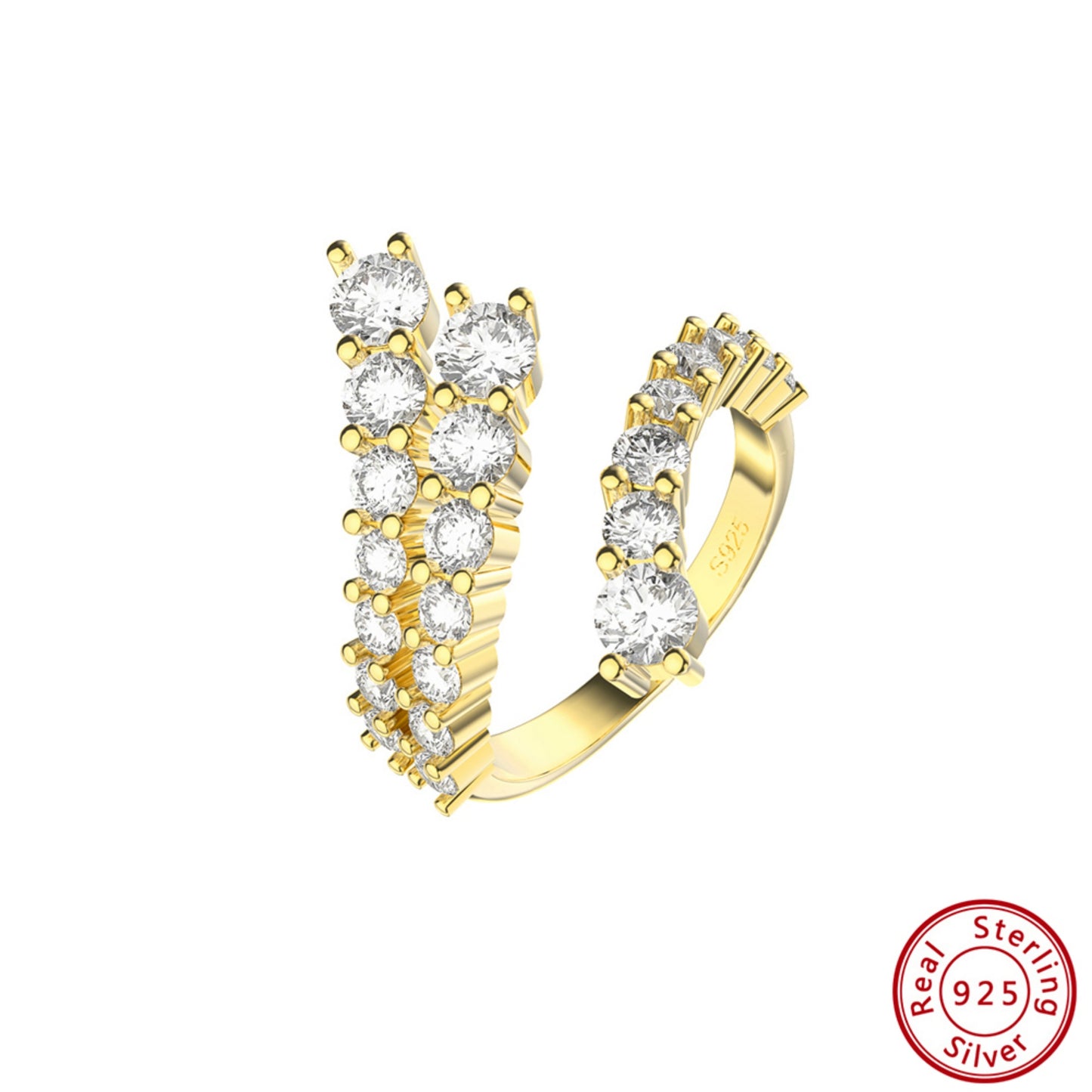 Luxuriöser Ring in 925er Sterlingsilber mit schillernden Zirkonia – Perfektes Geschenk für besondere Anlässe