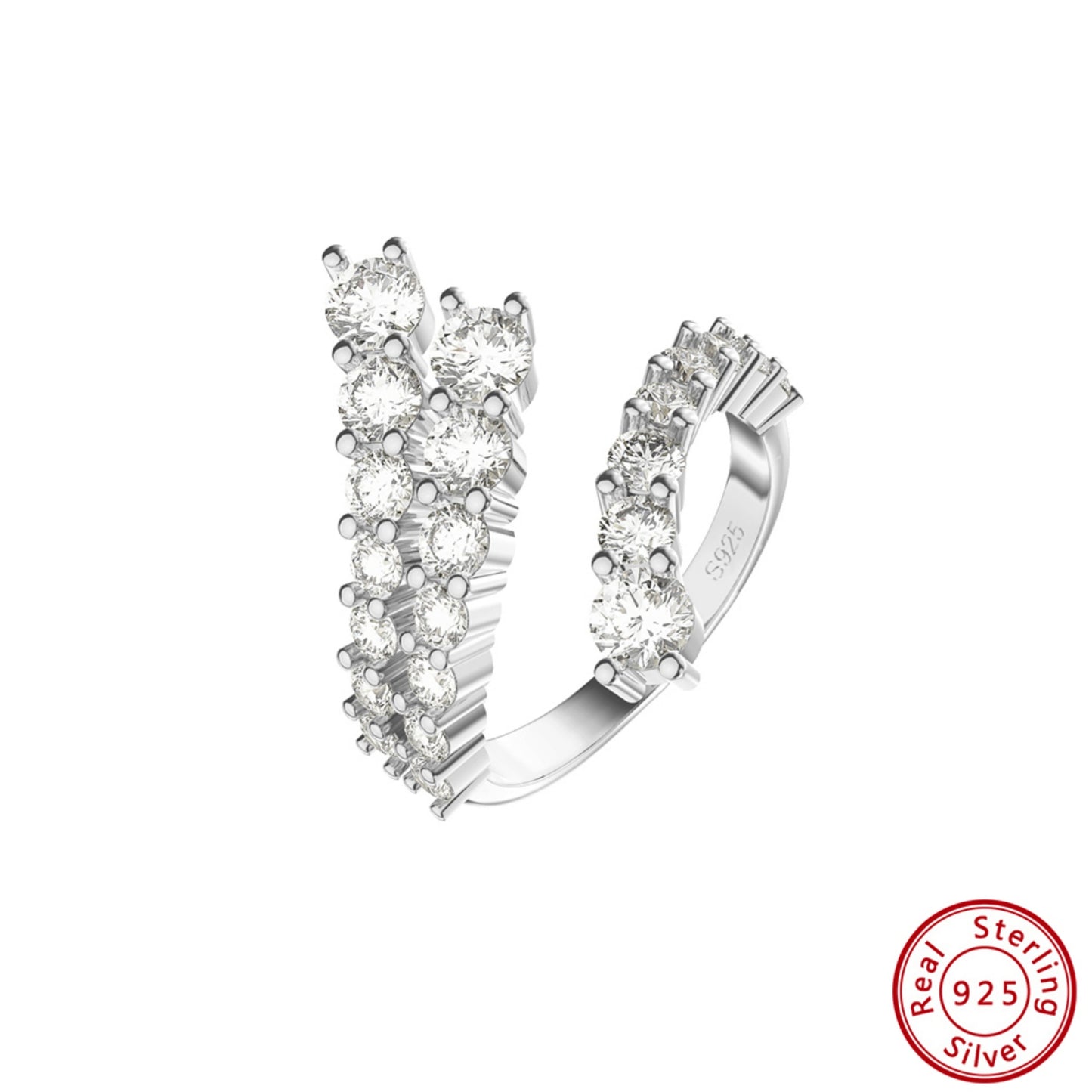 Luxuriöser Ring in 925er Sterlingsilber mit schillernden Zirkonia – Perfektes Geschenk für besondere Anlässe